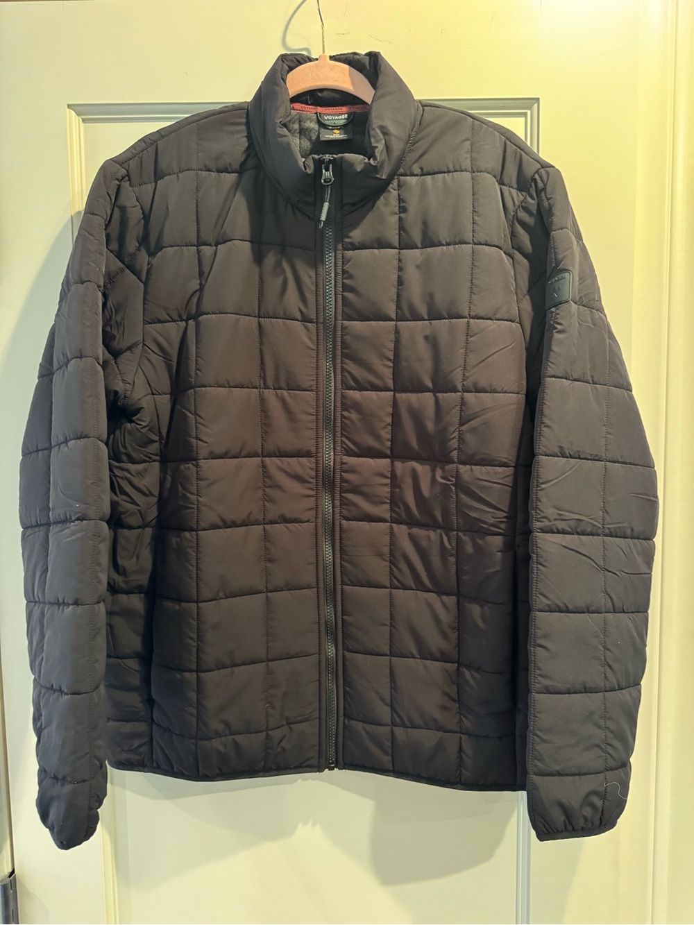 Men's Quilted Puffer Jacket - Dark Gray